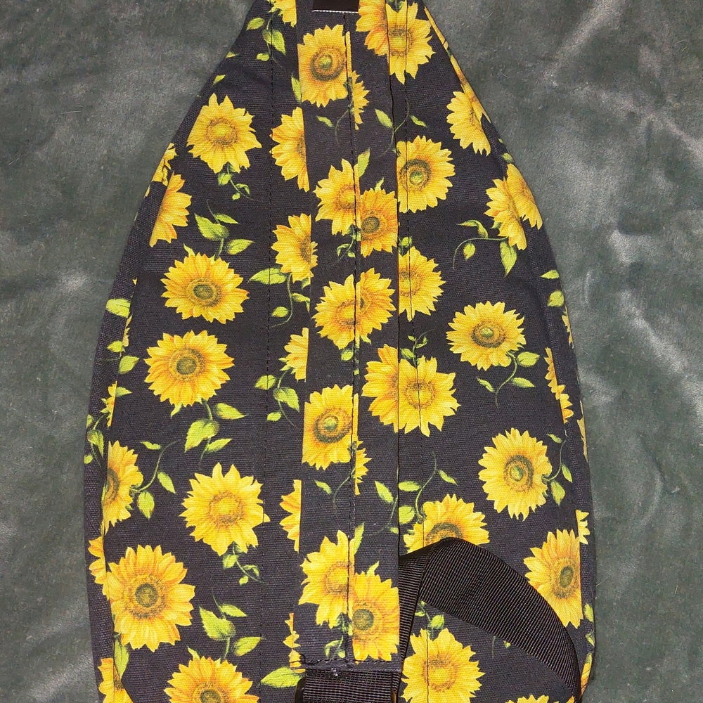 Black Sunflower Sling Backpack - Picture 8 of 8
